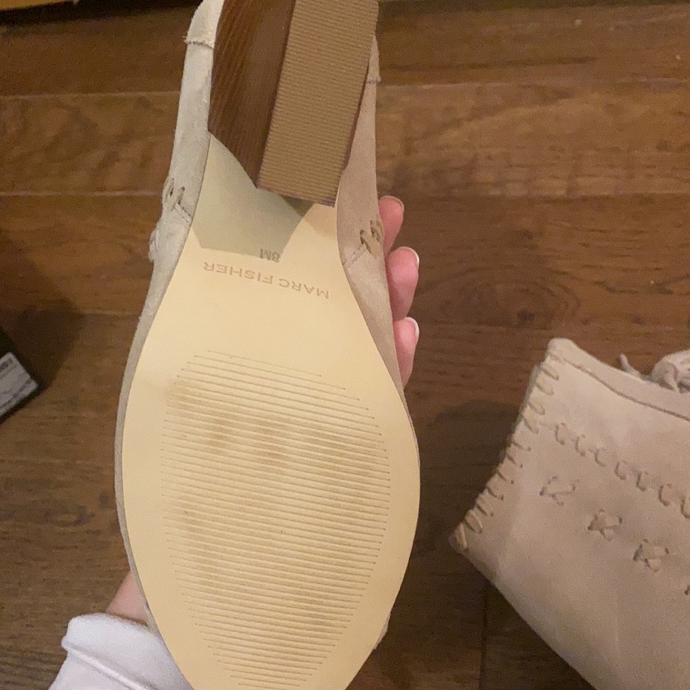 Marc Fisher Suede Open Toe Booties Size 8 - image 8
